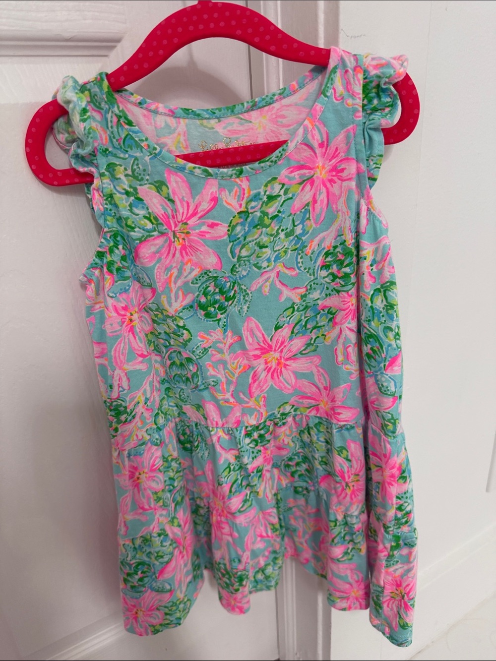 Lilly Pulitzer Pink Floral Tank Dress on Aqua